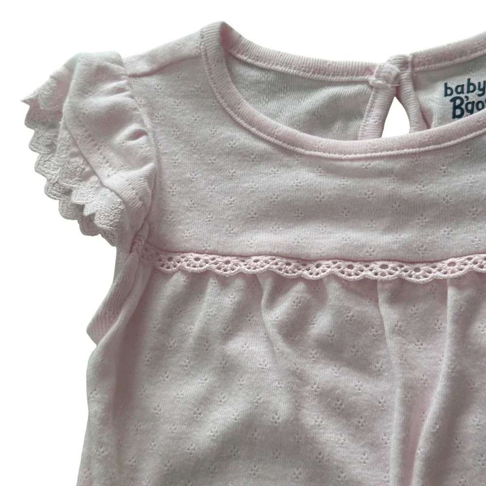 Baby B'gosh Pink Eyelet Flutter Sleeve Bodysuit 24M NWT New